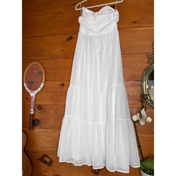 NWT Lulus Special Moment White Strapless Bustier Maxi Dress Engagement Gala Sz M - Picture 6 of 8